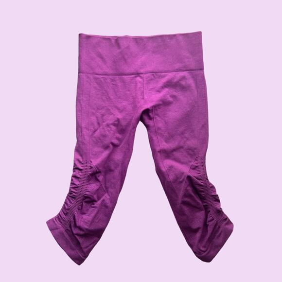 Lululemon In the Flow Crop II Heathered Regal Plum Fuchsia W6B41S 4 - Picture 3 of 10